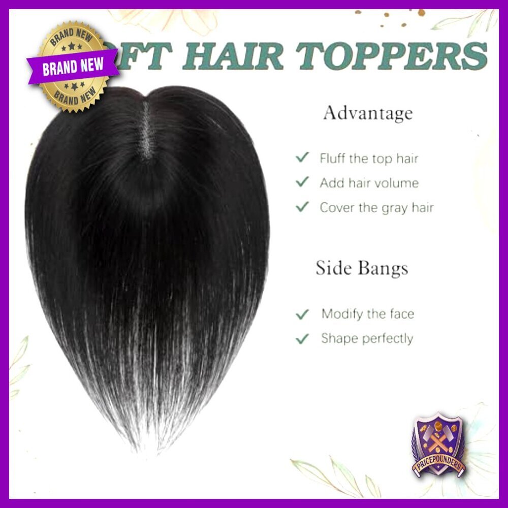 Real Human Hair Topper for Thinning Hair 10 Inch Elegant Natural Coverage - Picture 7 of 7